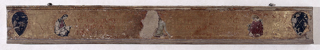 Cristo in piet&agrave; tra la Madonna e San Giovanni Evangelista (predella) di P