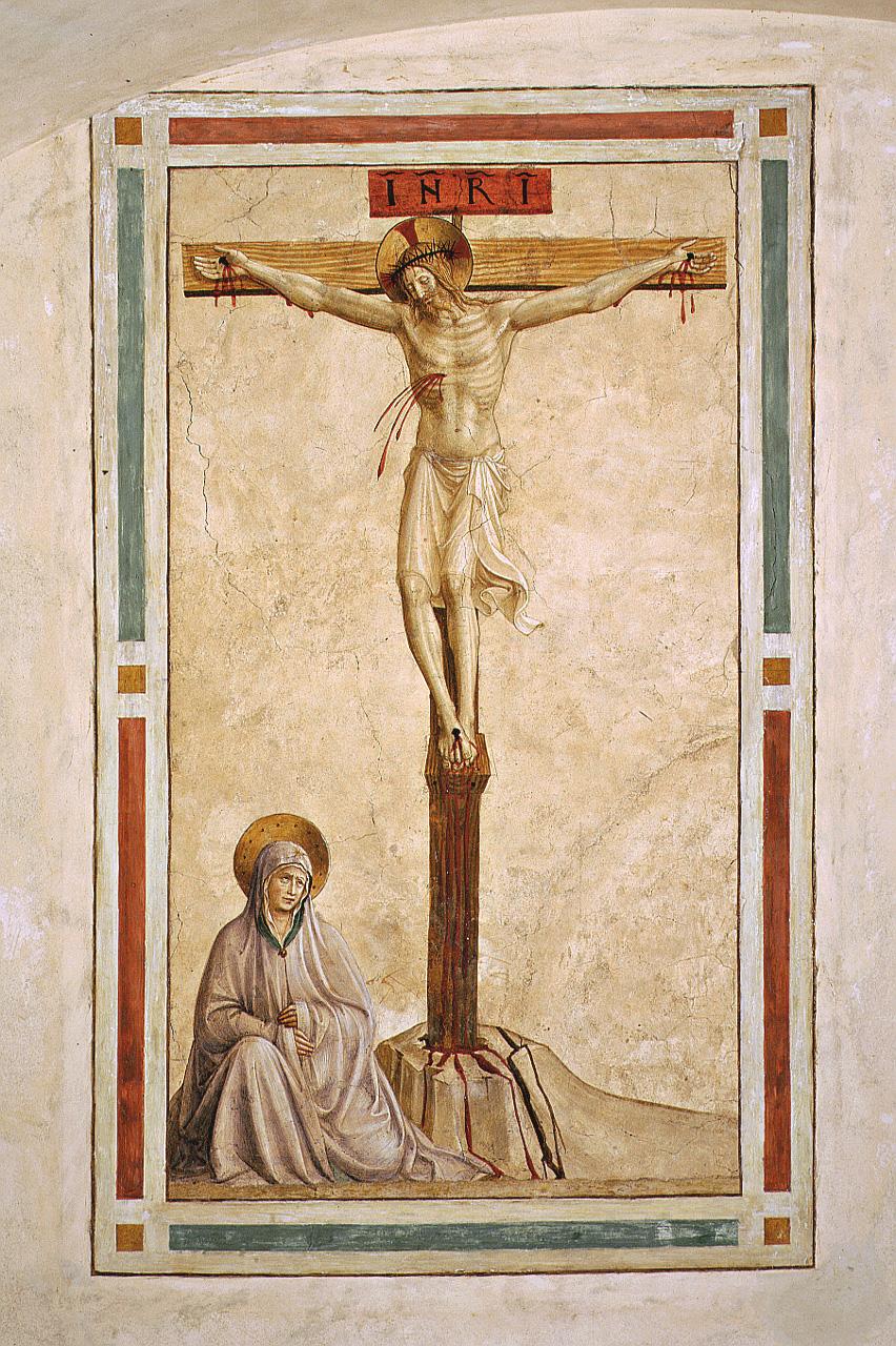 Cristo crocifisso, Madonna (dipinto) by Gozzoli Benozzo (sec. XV)