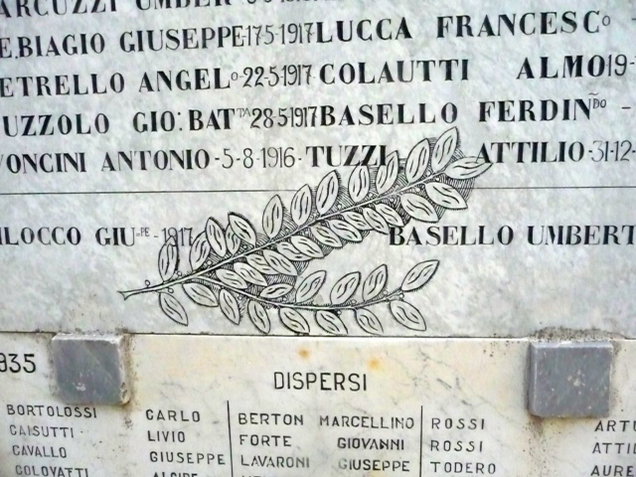 Soggetto assente (lapide commemorativa ai caduti) by Veronese Vittorio (attribui 