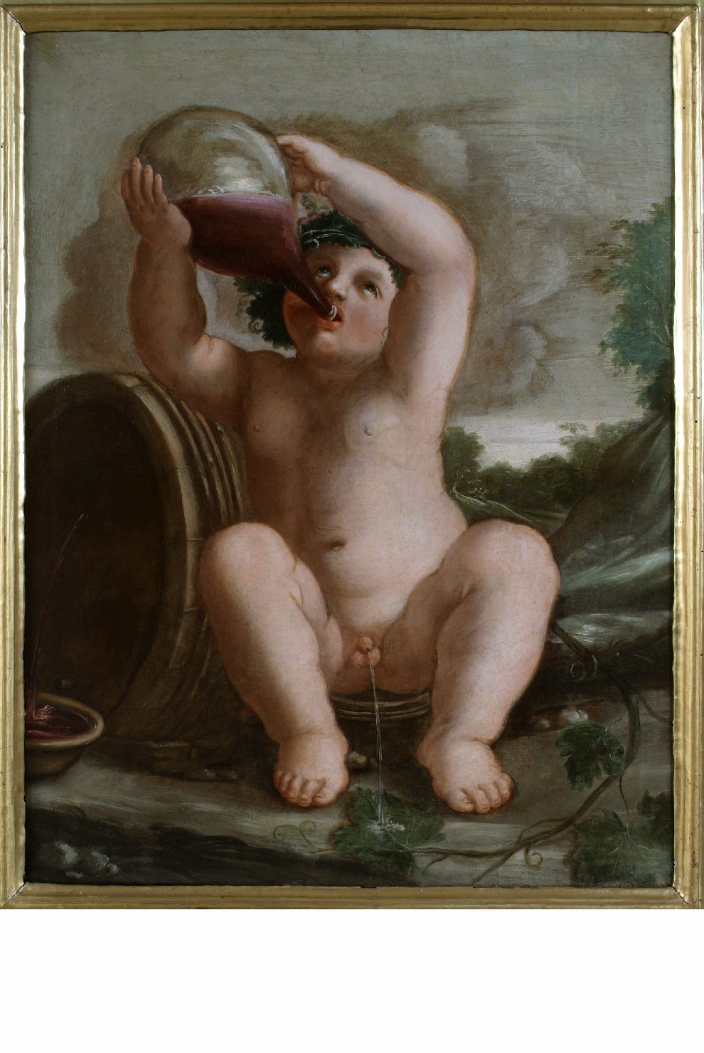 Bacco giovane (dipinto, opera isolata) - ambito bolognese (met&agrave; sec. XVII
