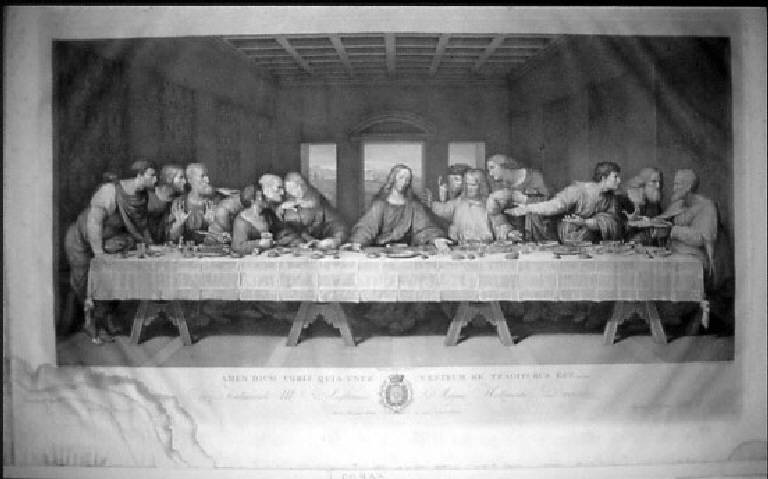 Ultima cena (stampa) di Morghen Raffaello, Leonardo da Vinci - scuola italiana (