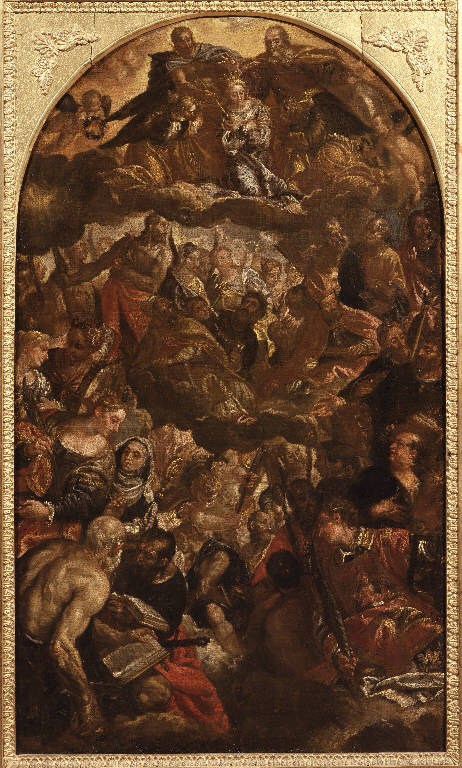 Incoronazione di Maria Vergine tra Santi e Angeli (dipinto) di Caliari Paolo det