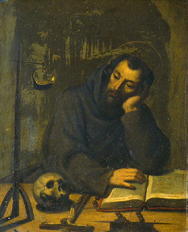 San Francesco in meditazione (dipinto, opera isolata) - scuola veronese (fine se