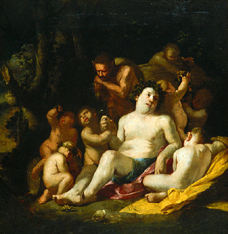 Bacco ebbro con satiro e putti (dipinto, opera isolata) by Carpioni Giulio (met&