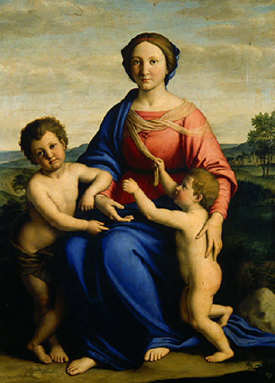 Madonna con Bambino e San Giovannino (dipinto, opera isolata) by Salvi Giovanni 
