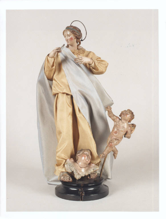 Madonna con angioletti (scultura, opera isolata) - bottega napoletana (fine sec.