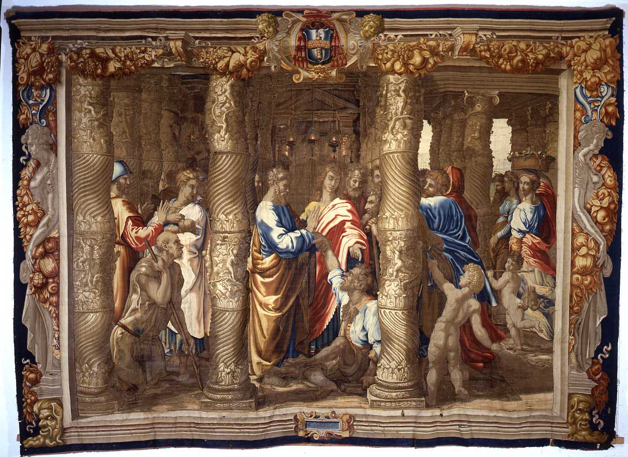 San Pietro e San Giovanni Evangelista guariscono lo storpio (arazzo) di Sanzio R
