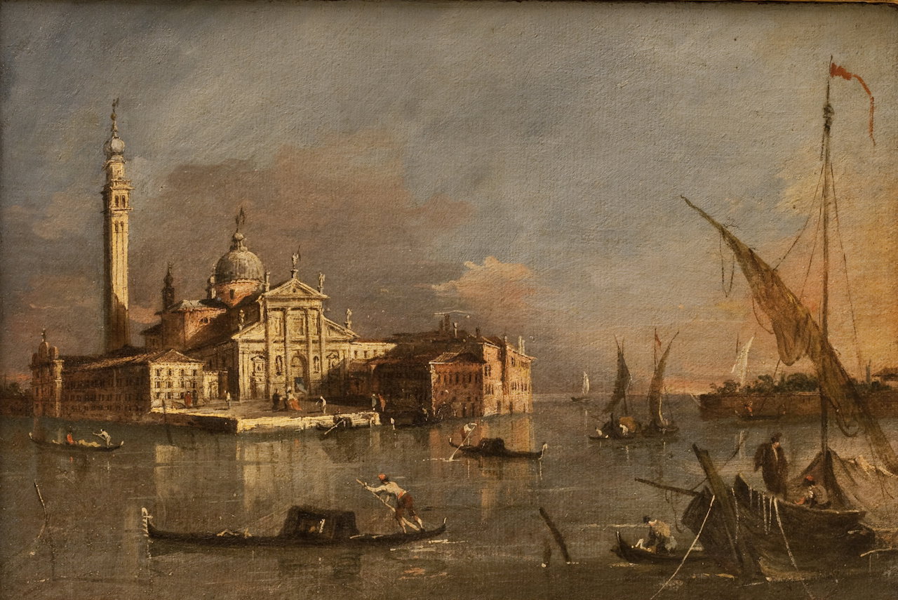 Veduta di San Giorgio Maggiore a Venezia (dipinto) di Guardi Francesco (sec. XVI