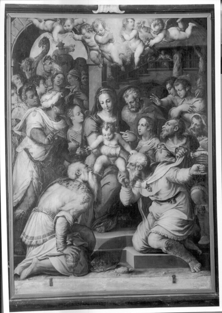 adorazione dei Re Magi (pala d'altare, opera isolata) di Vasari Giorgio (te