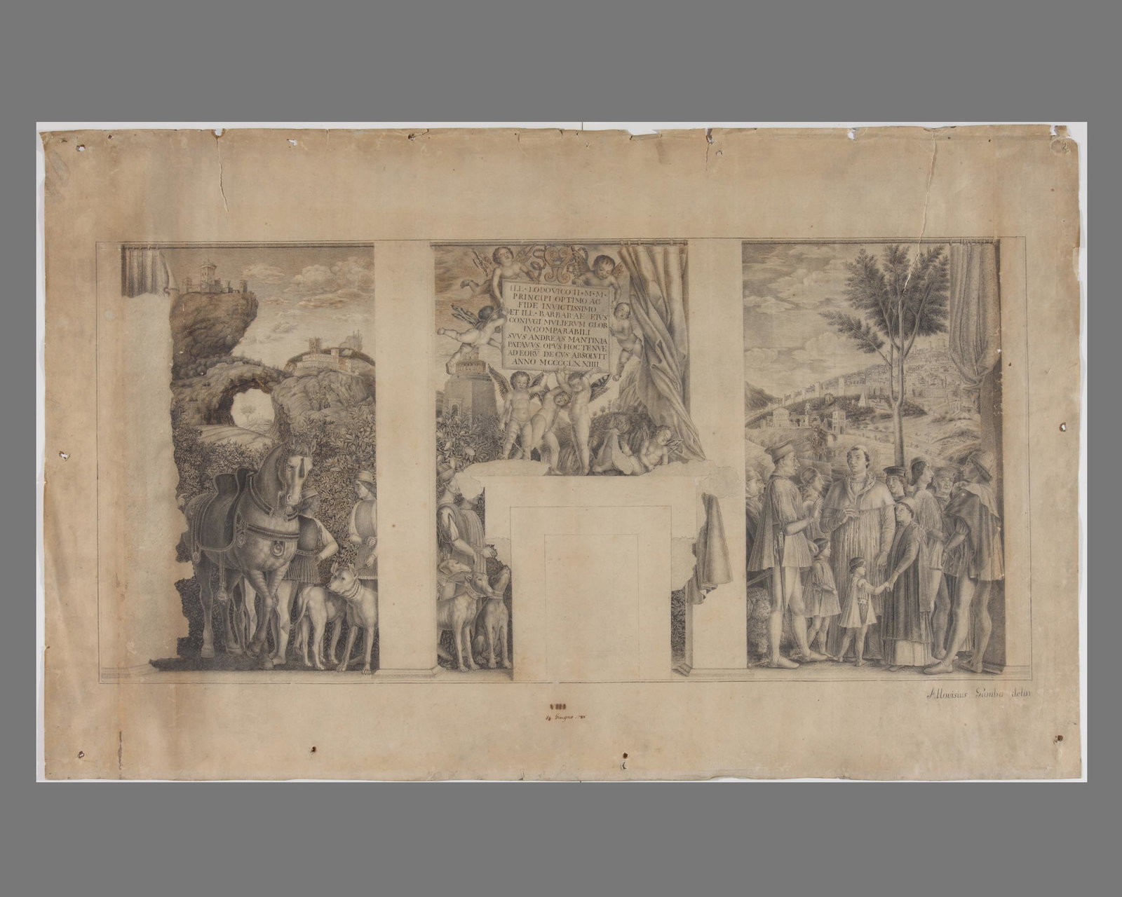 Incontro tra Ludovico Gonzaga e il figlio Francesco sulla parete occidentale del