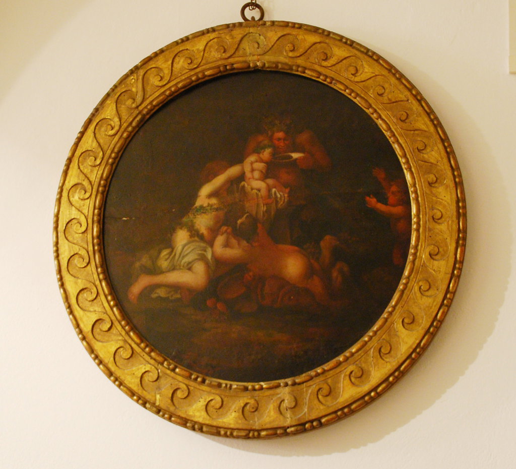 Bacco allevato da satiri, menadi e Sileno (dipinto, pendant) - ambito bolognese 