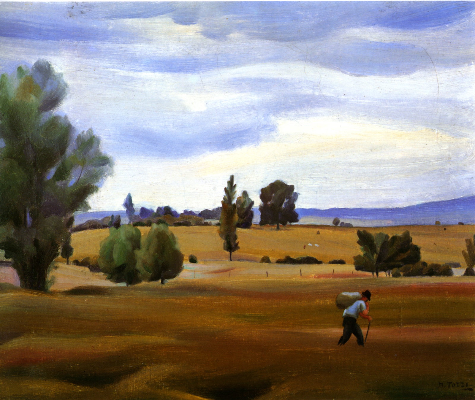 Paesaggio di Borgogna (Contadino nei campi di Lignorelles)