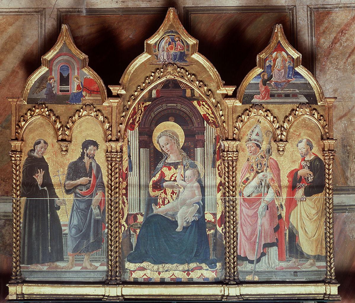 Madonna con Bambino e Santi, Annunciazione, incoronazione di Maria Vergine, San 