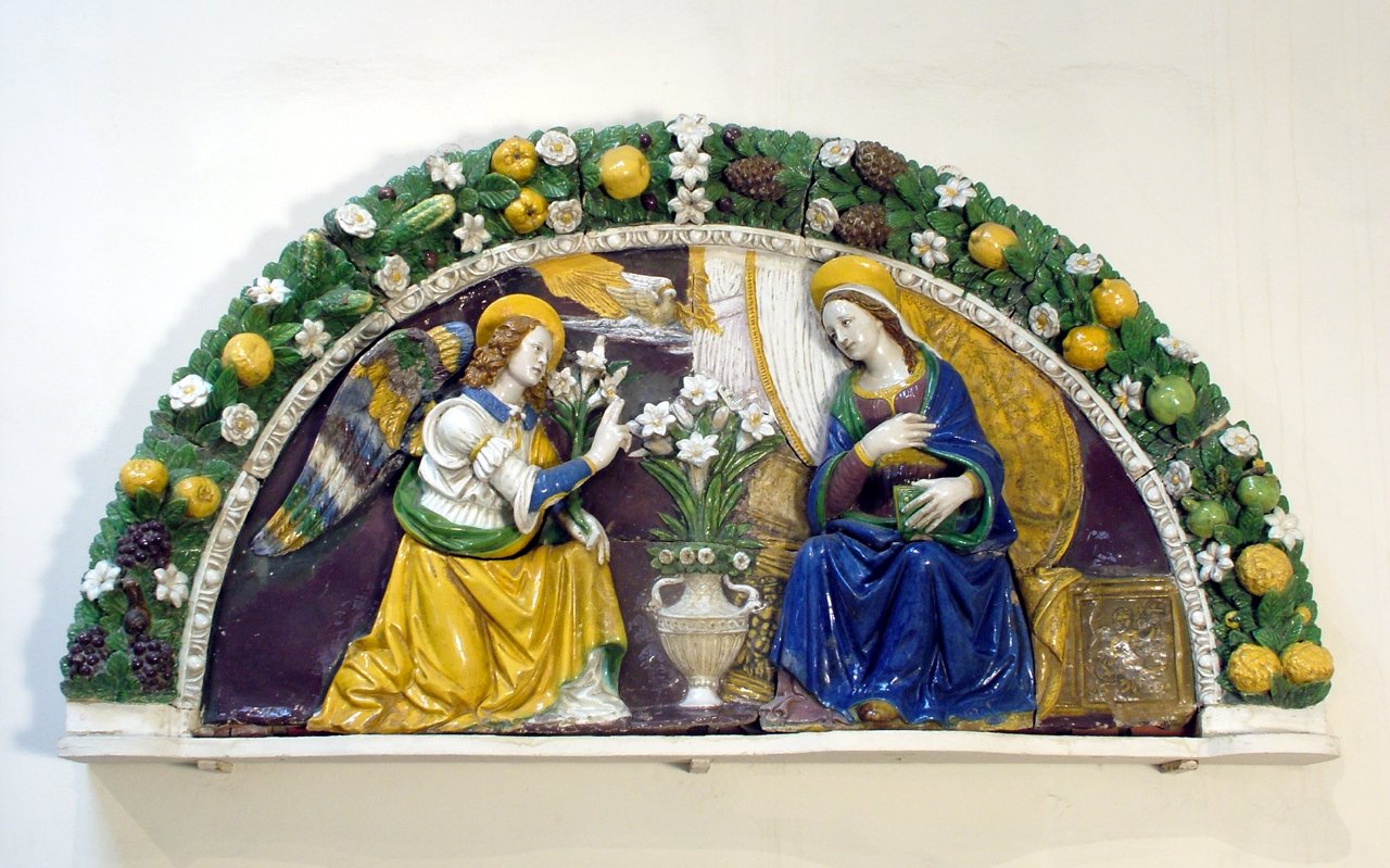 Annunciazione (rilievo) di Della Robbia Giovanni (sec. XVI)