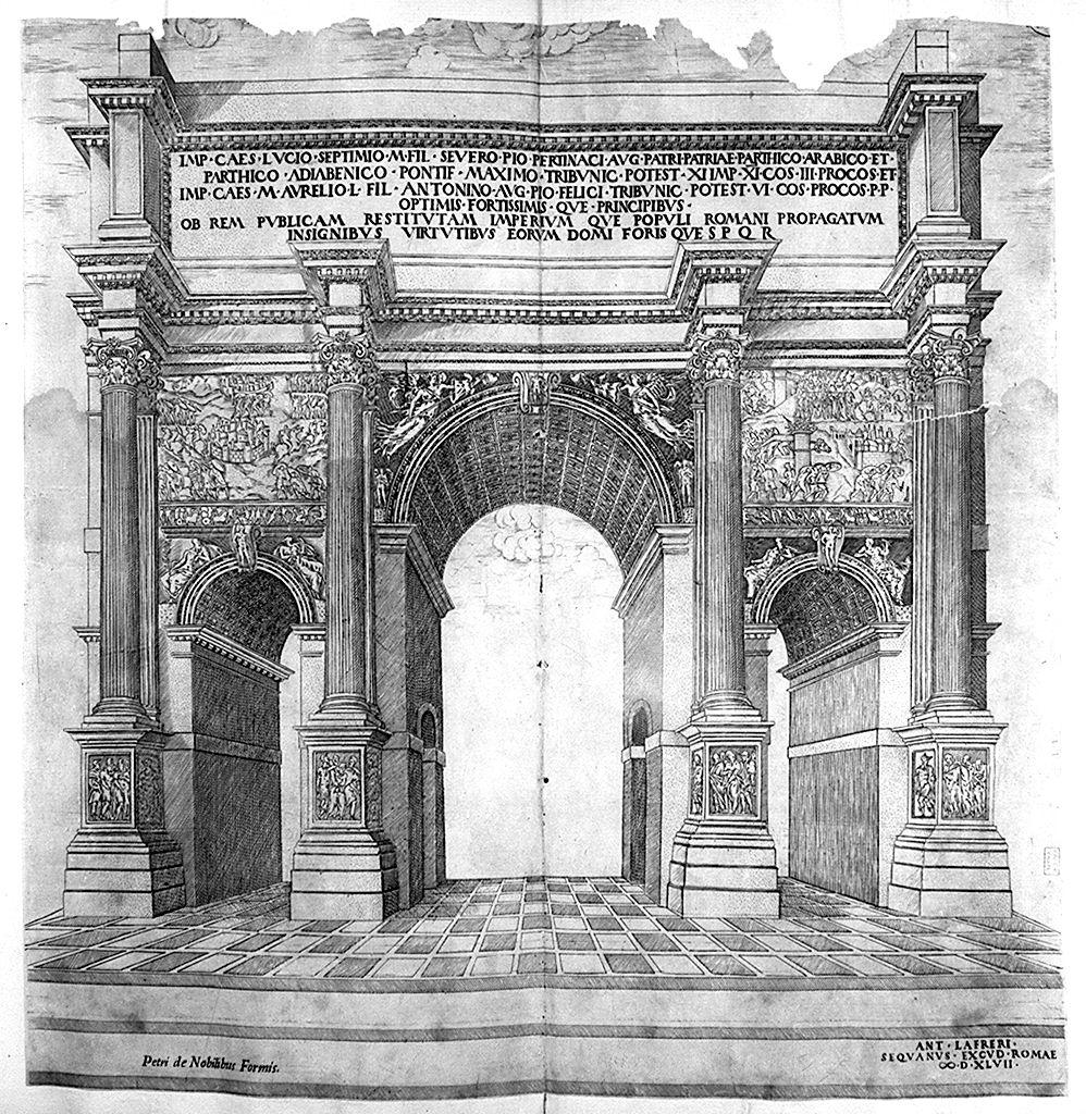 arco di trionfo di Settimio Severo (stampa smarginata) by Lafrery Antoine (sec. 