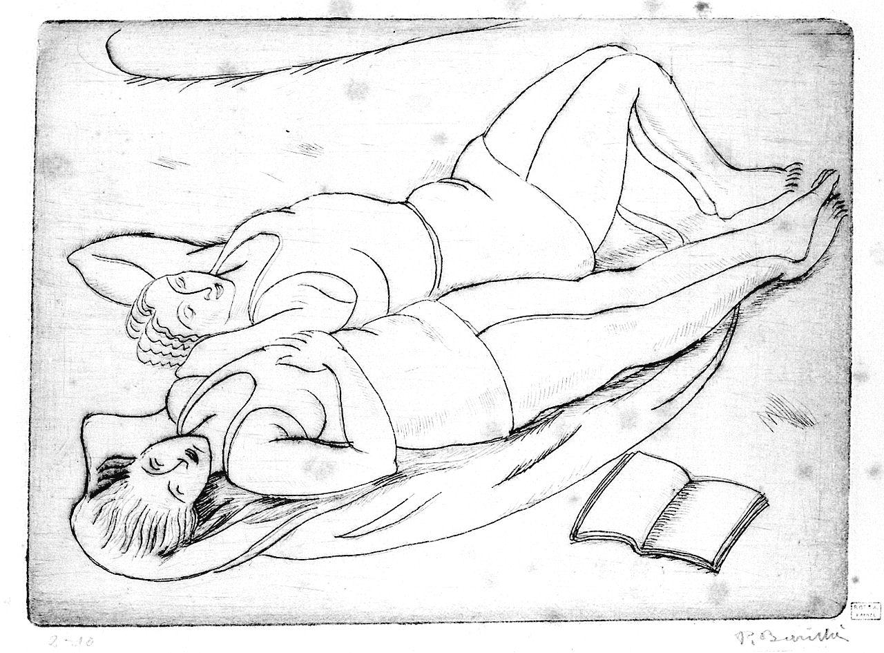 bagnanti (stampa) by Barill&agrave; Pietro (sec. XX)