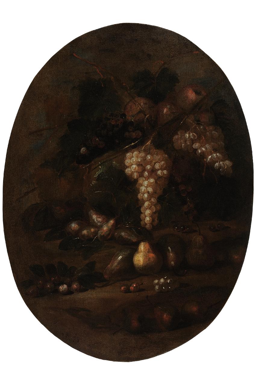 natura morta con frutta (dipinto) by Pseudo Fardella (seconda met&agrave; sec. X