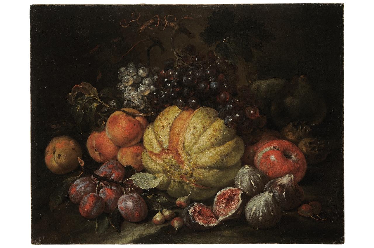 natura morta con frutta (dipinto) by Bimbi Bartolomeo (attribuito) (seconda met&