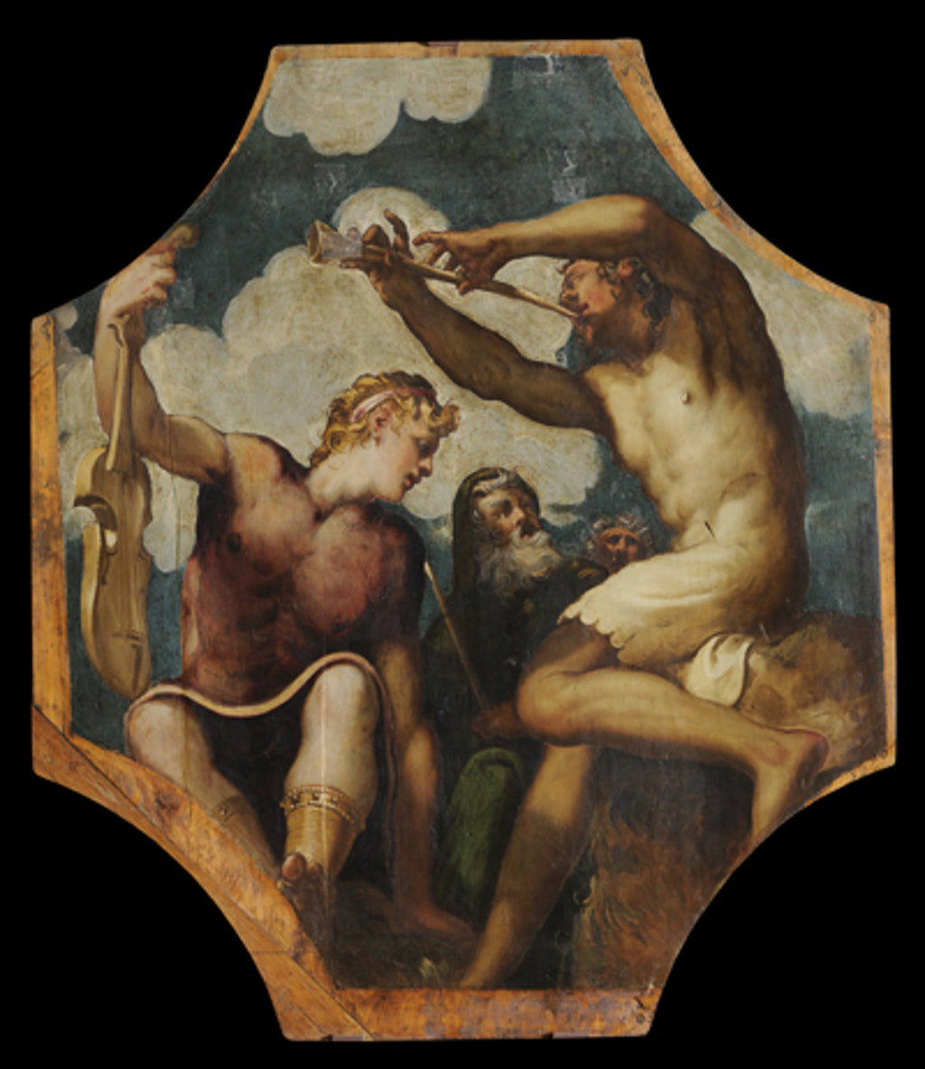 Giudizio di Mida (dipinto - tavola di ciclo decorativo, complesso decorativo) di