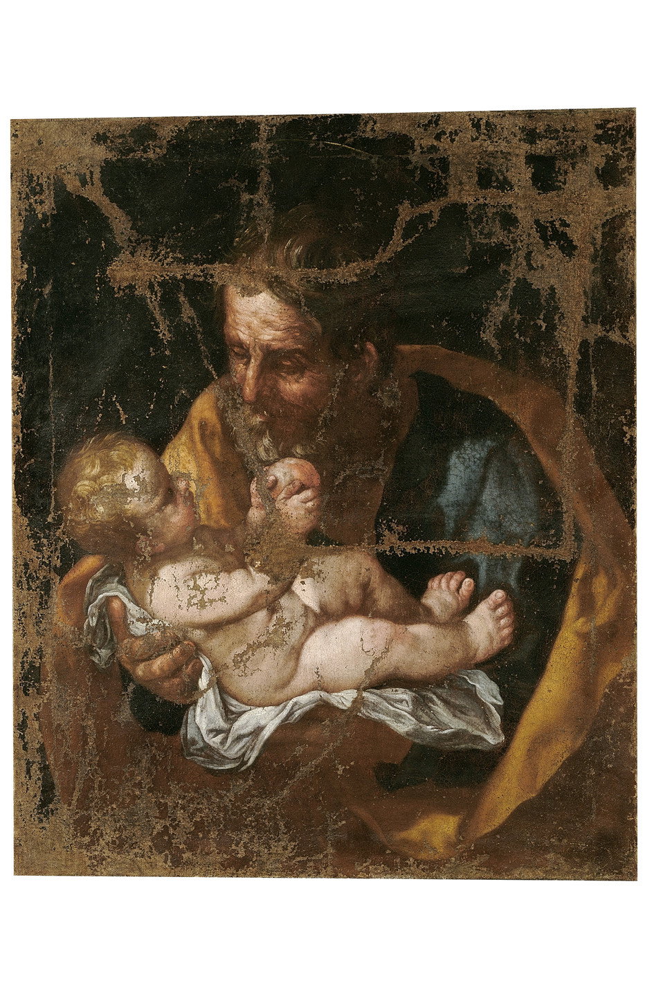 San Giuseppe con Ges&ugrave; Bambino (dipinto) - ambito toscano (prima met&agrav