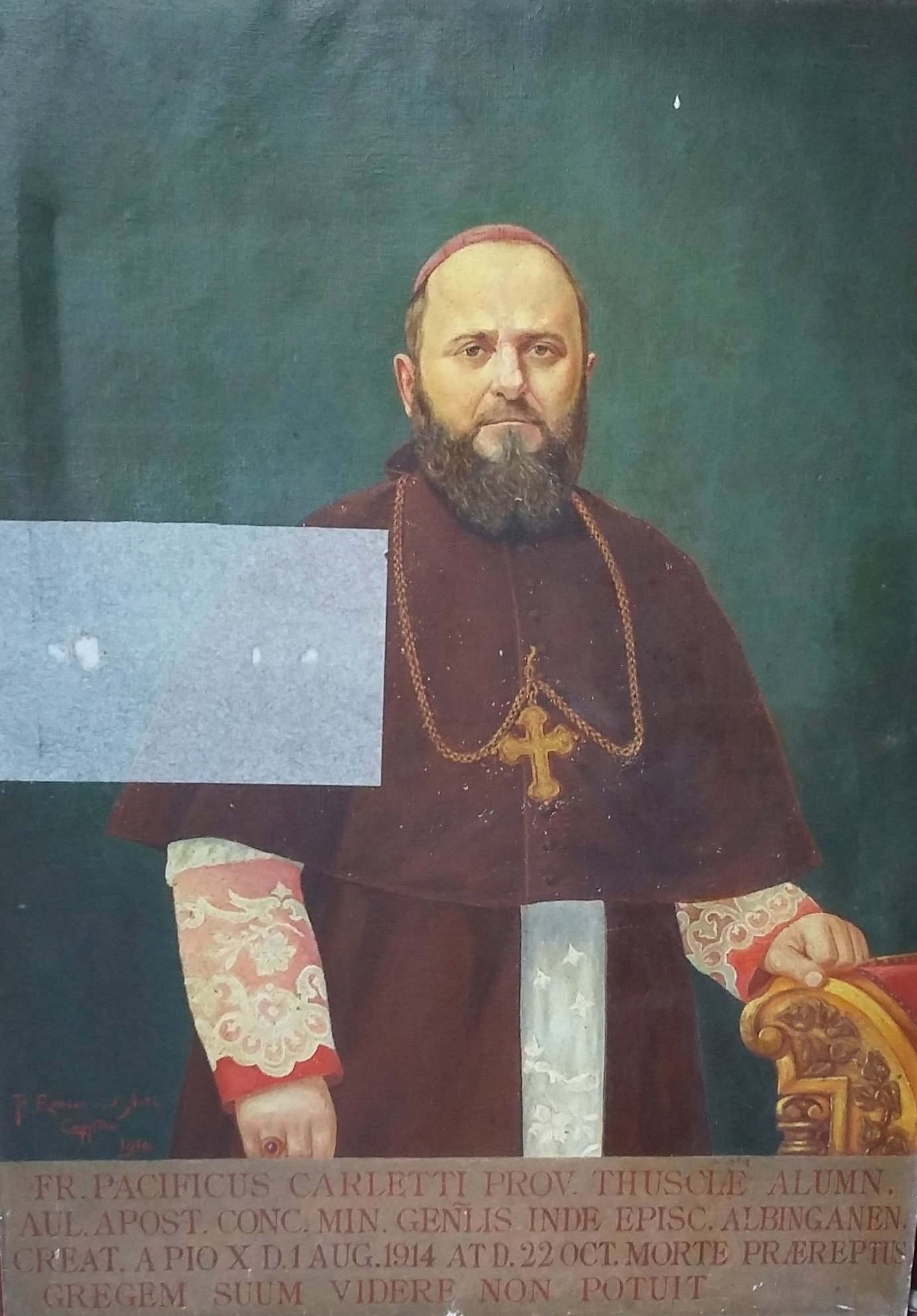ritratto di ecclesiastico (dipinto) by D'Asti Enrico (primo quarto XX)