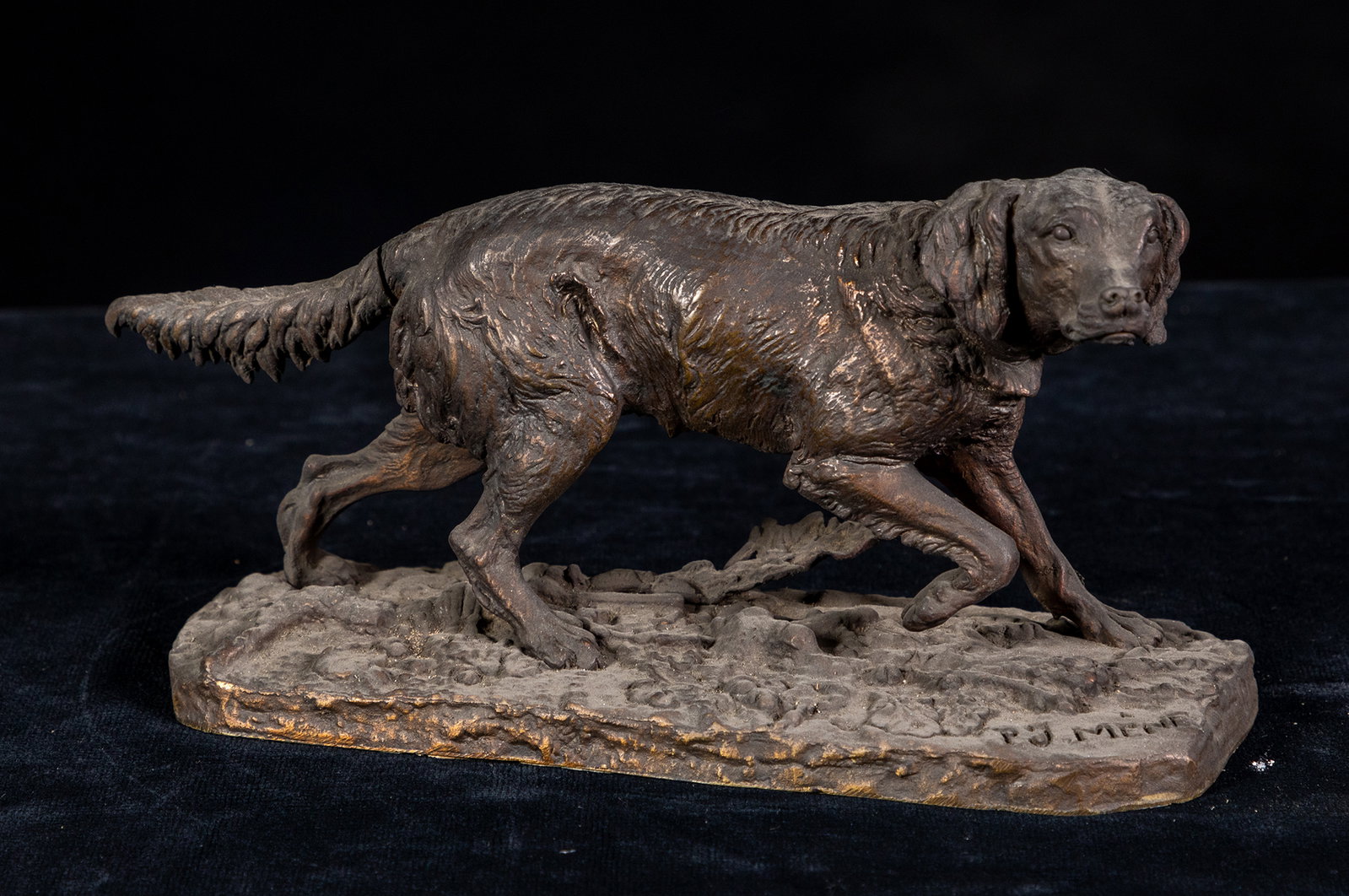 Cane Setter (scultura, opera isolata) by Pierre-Jules M&ecirc;ne (seconda met&ag