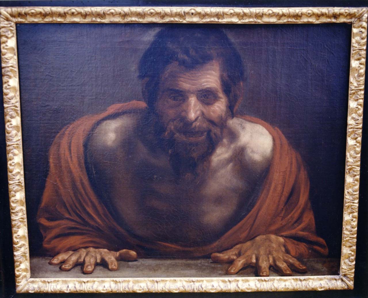 Contadino che ride (dipinto) di Carracci Annibale (attribuito) (ultimo quarto se