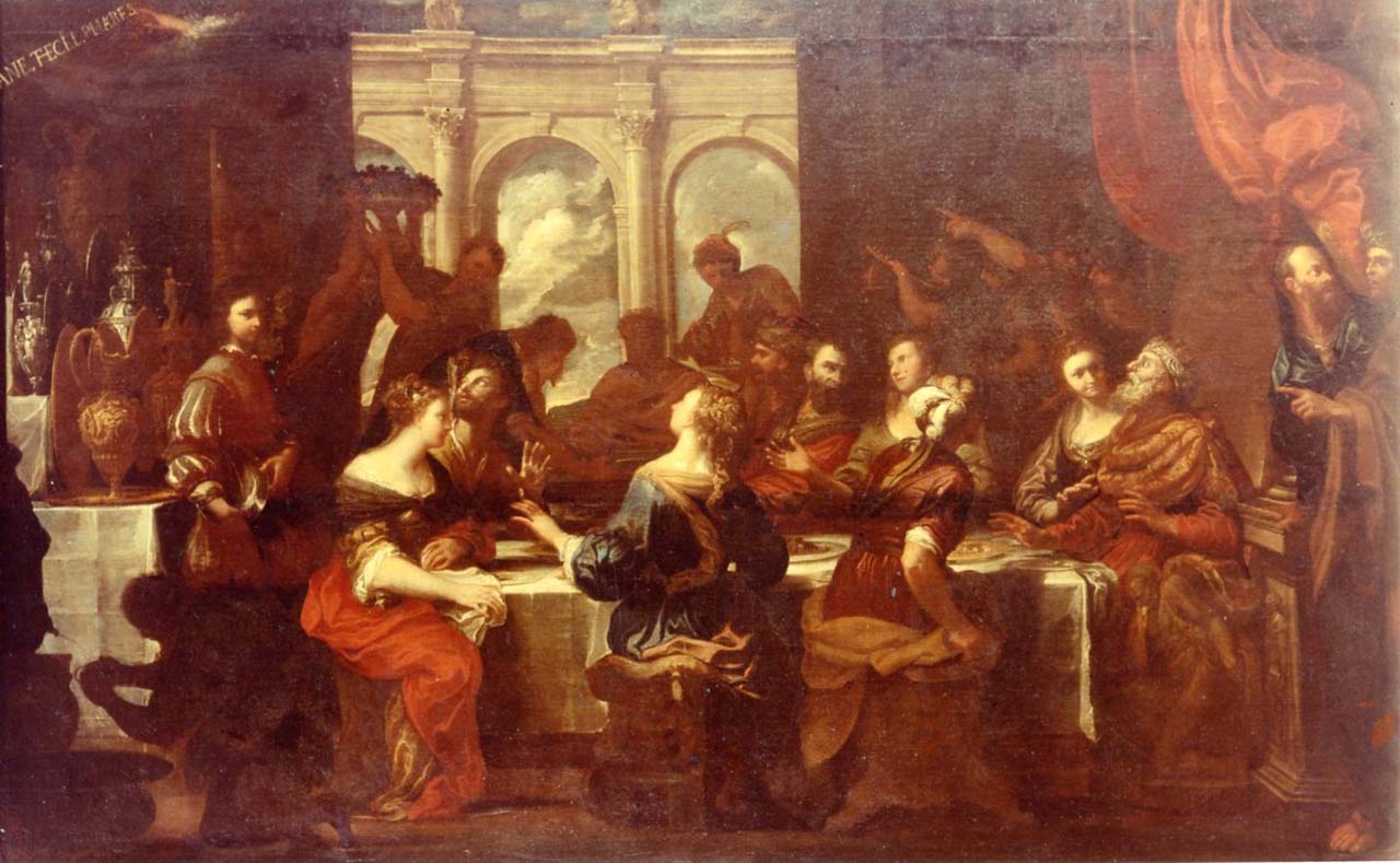 banchetto di Baltassar (dipinto, opera isolata) di Merano Giovanni Battista (met