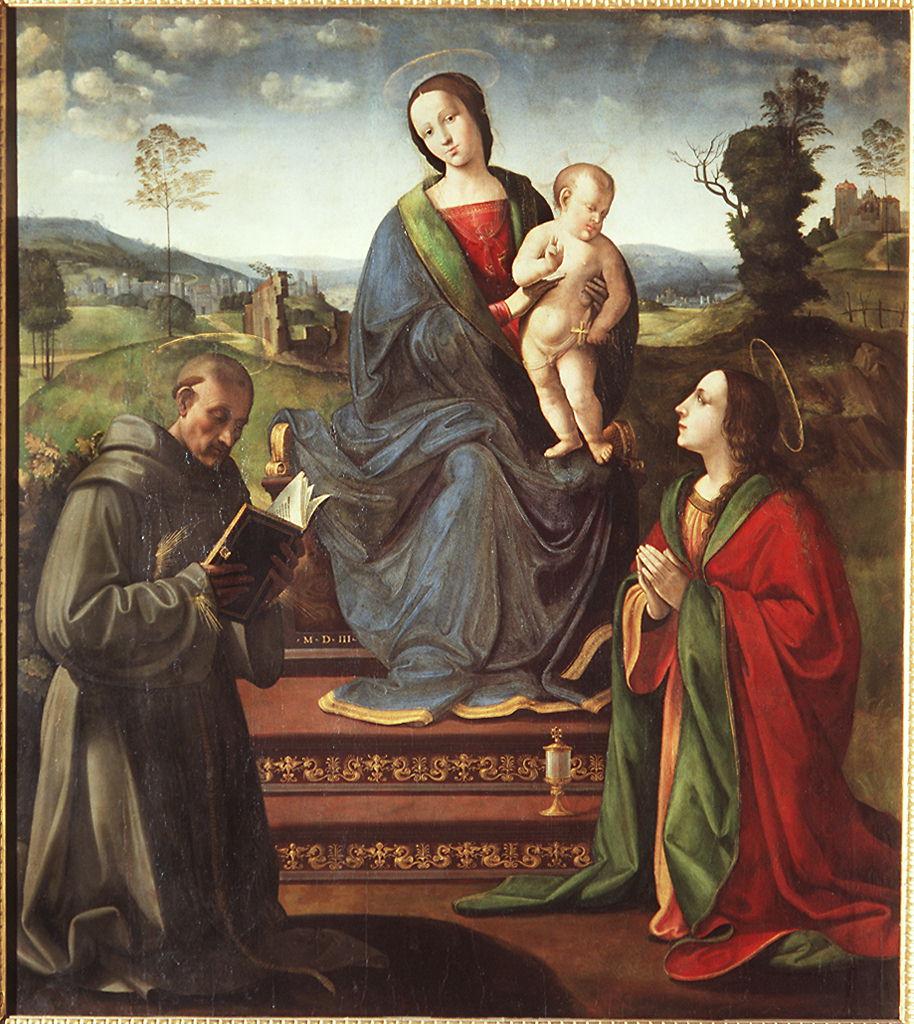 Madonna con Bambino, San Bernardino da Siena e Santa Maria Maddalena (dipinto) b