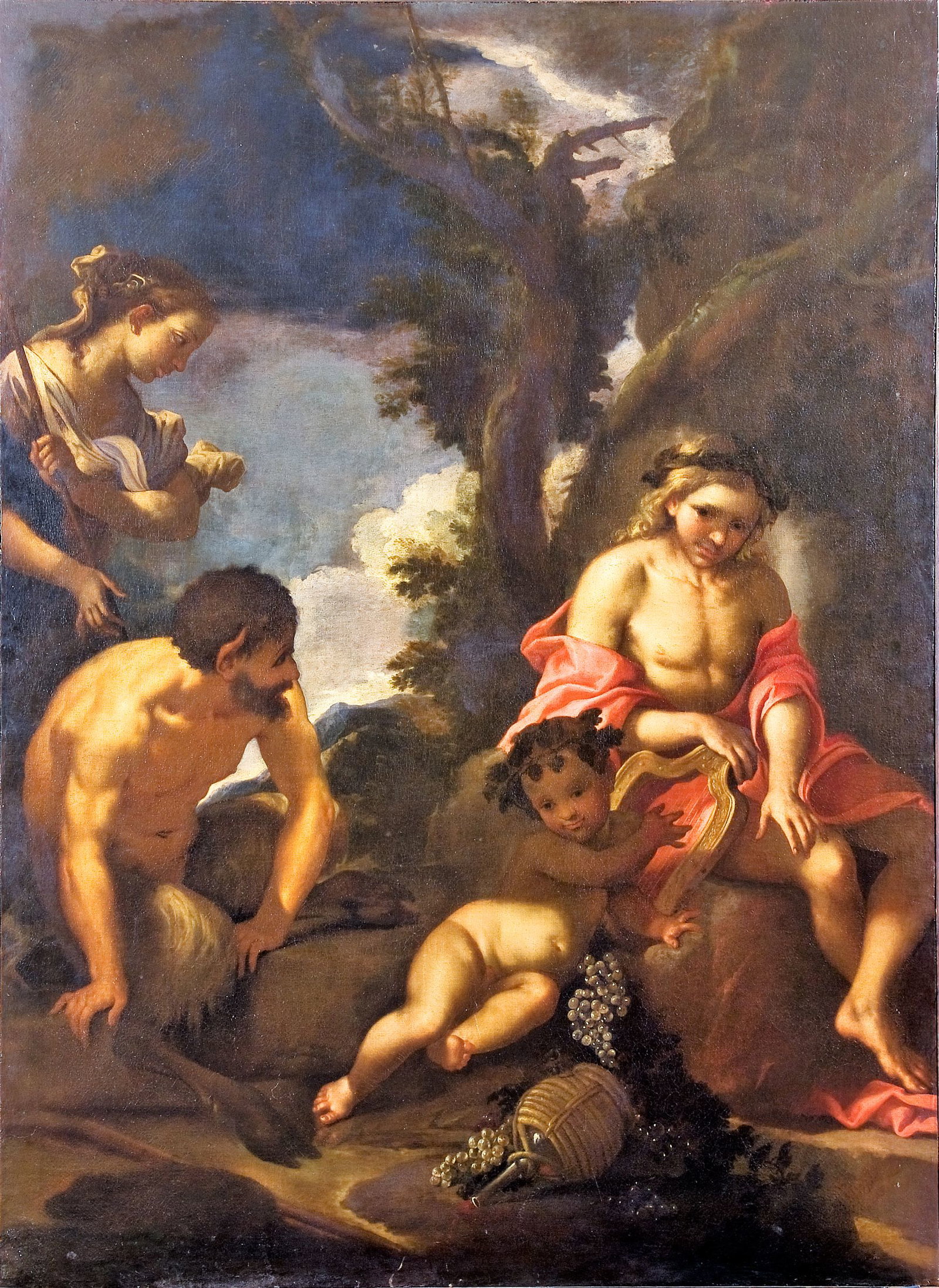 Apollo con lira e giovane Bacco (dipinto, opera isolata) di Castello, Valerio (c