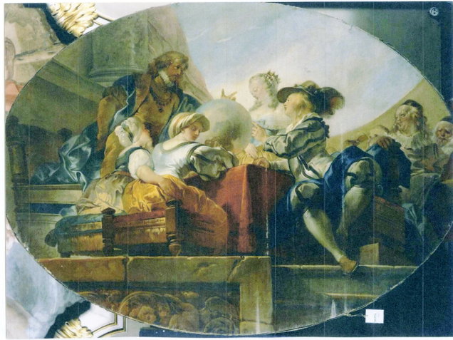 Cristoforo Colombo a colloquio con i re Cattolici Ferdinando d'Aragona e Is 