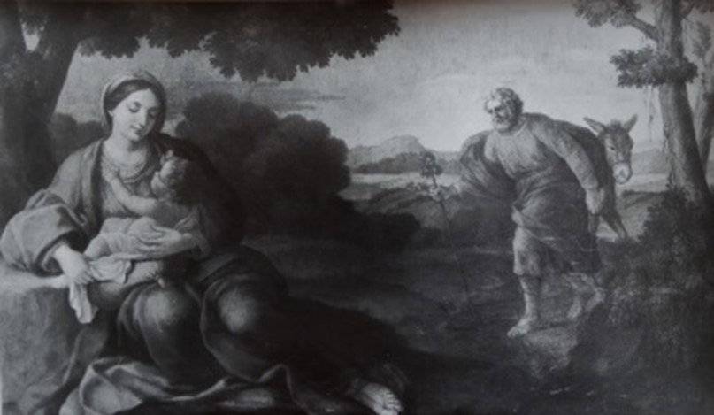 Riposo durante la fuga in Egitto (dipinto) di Calandrucci Giacinto - ambito Ital