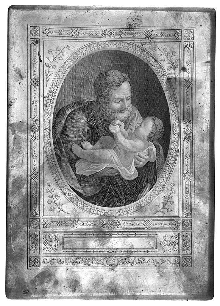 San Giuseppe e Ges&ugrave; Bambino (matrice) by Reni Guido - ambito italiano (se