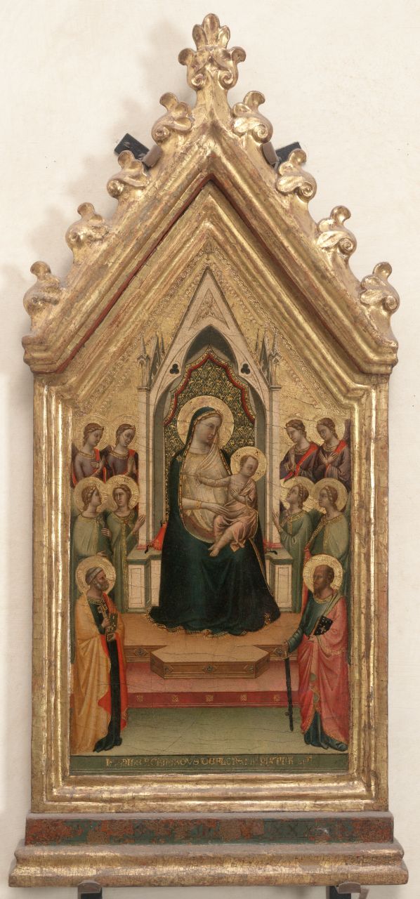 Madonna con Bambino, San Pietro, San Paolo, angeli (dipinto) by Daddi Bernardo (
