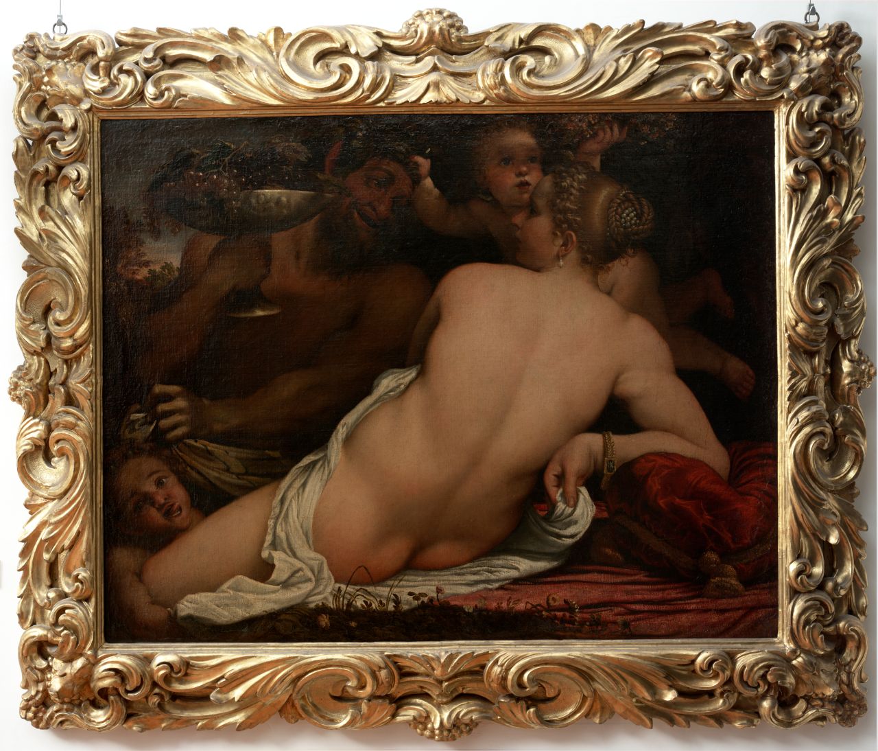 Venere, satiro e putti (dipinto) di Carracci Annibale (sec. XVI)