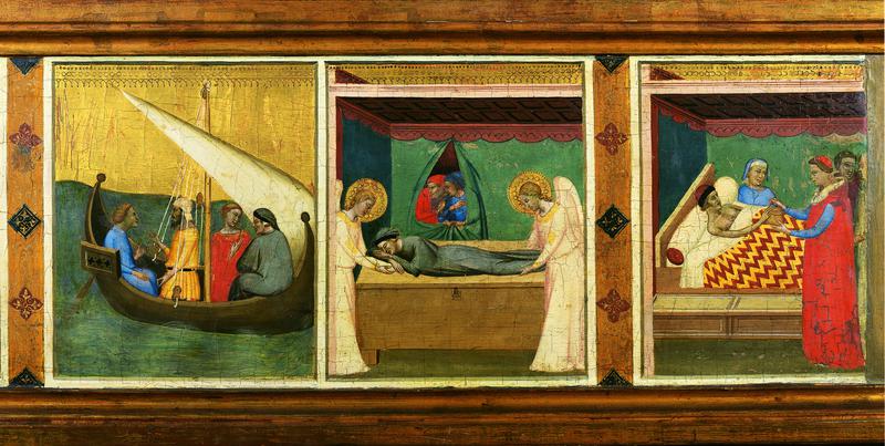 Storie della Sacra Cintola (predella) di Daddi Bernardo (secondo quarto XIV)