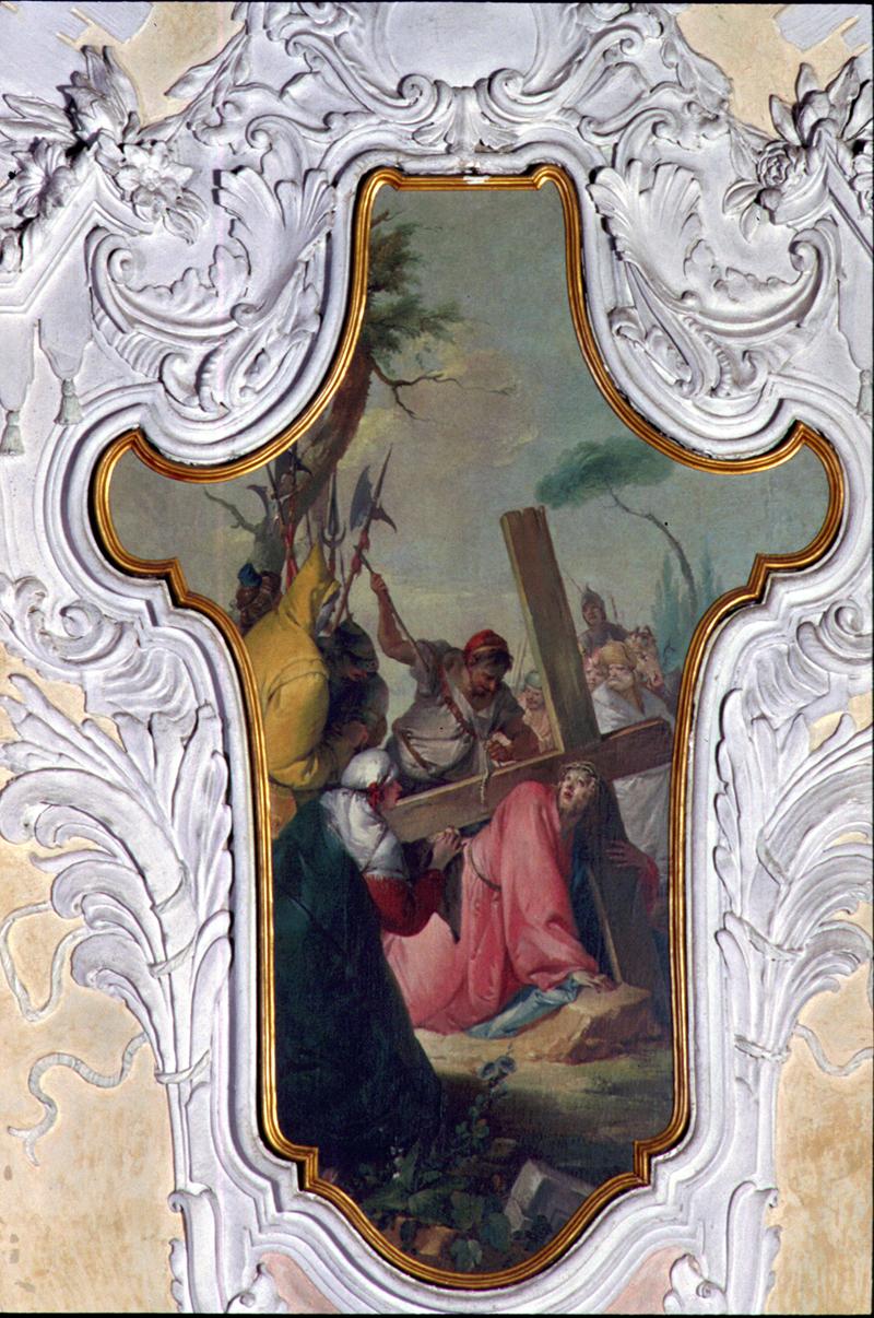 Cristo caricato della croce (dipinto) - ambito veneto (met&agrave; sec. XVIII)