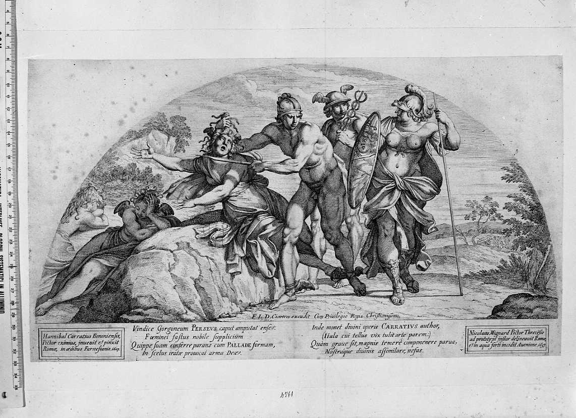 Perseo e Medusa (stampa) by Carracci Annibale, Mignard Nicolas (sec. XVII)