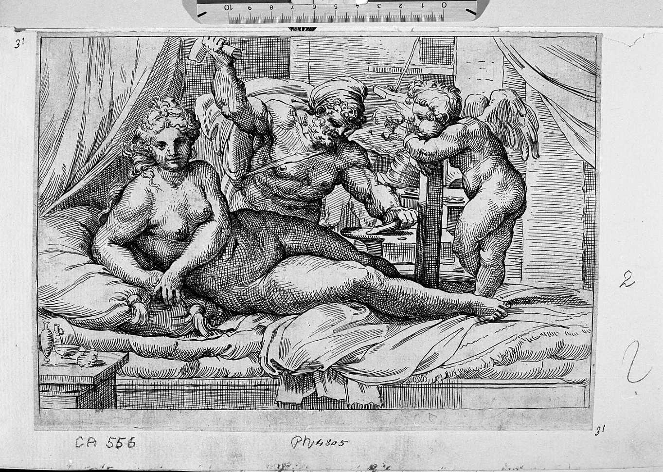 Ercole bambino soffoca i serpenti (stampa) di Carracci Annibale, Frey Jacob (sec