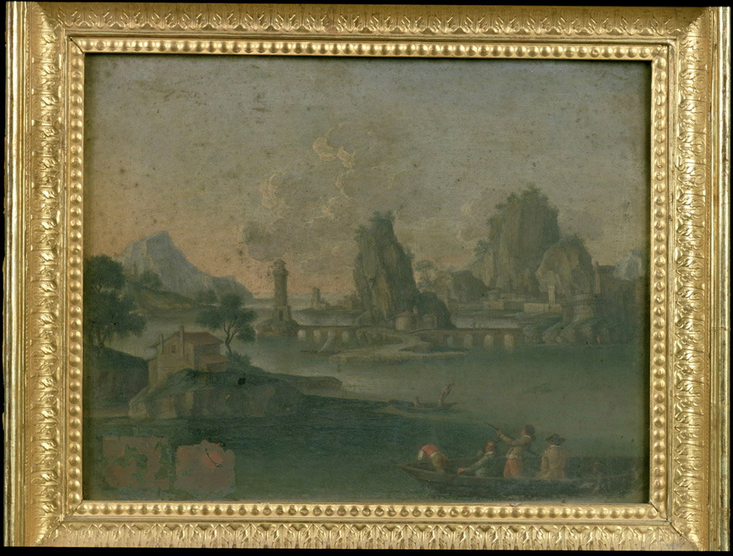 paesaggio lagunare (dipinto) - ambito marchigiano (fine sec. XVIII)