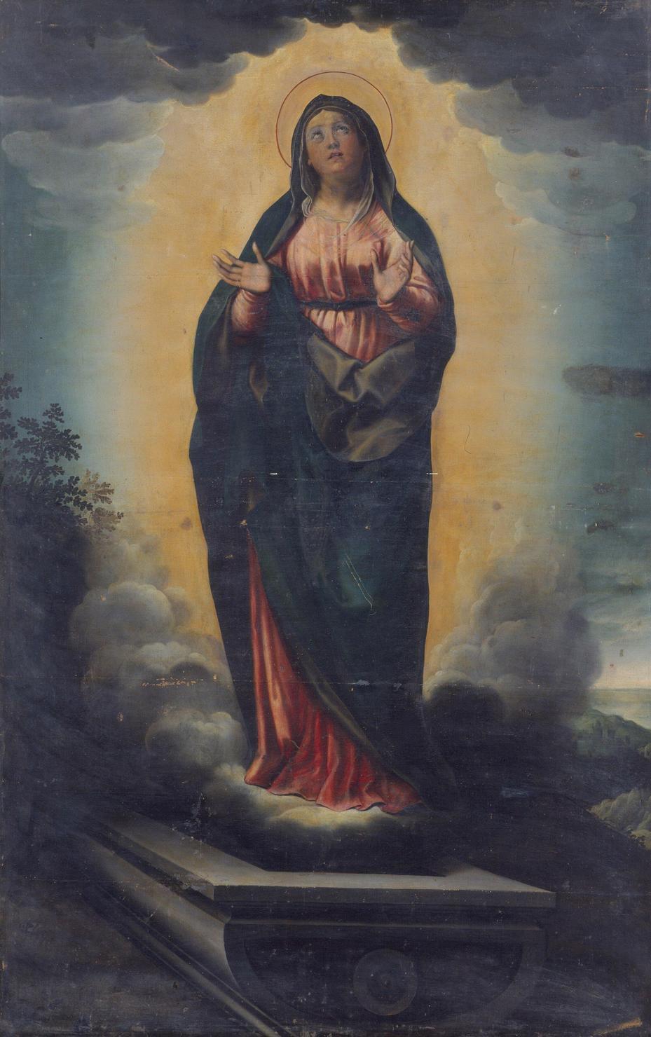 Madonna assunta (dipinto) di Peruzzini Domenico, Reni Guido (sec. XVII)