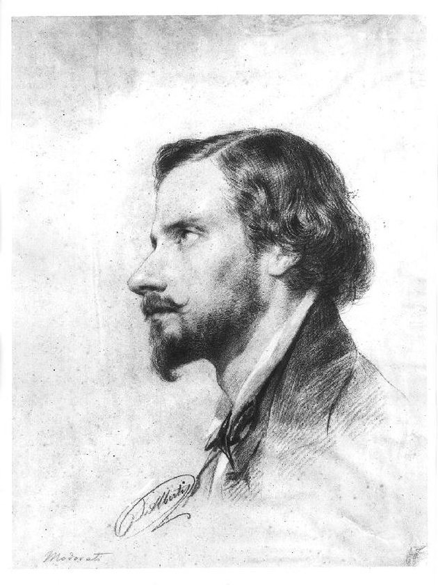 ritratto di Giuseppe Modorati (Milano 1827 - Carate Brianza 1905) (disegno, seri