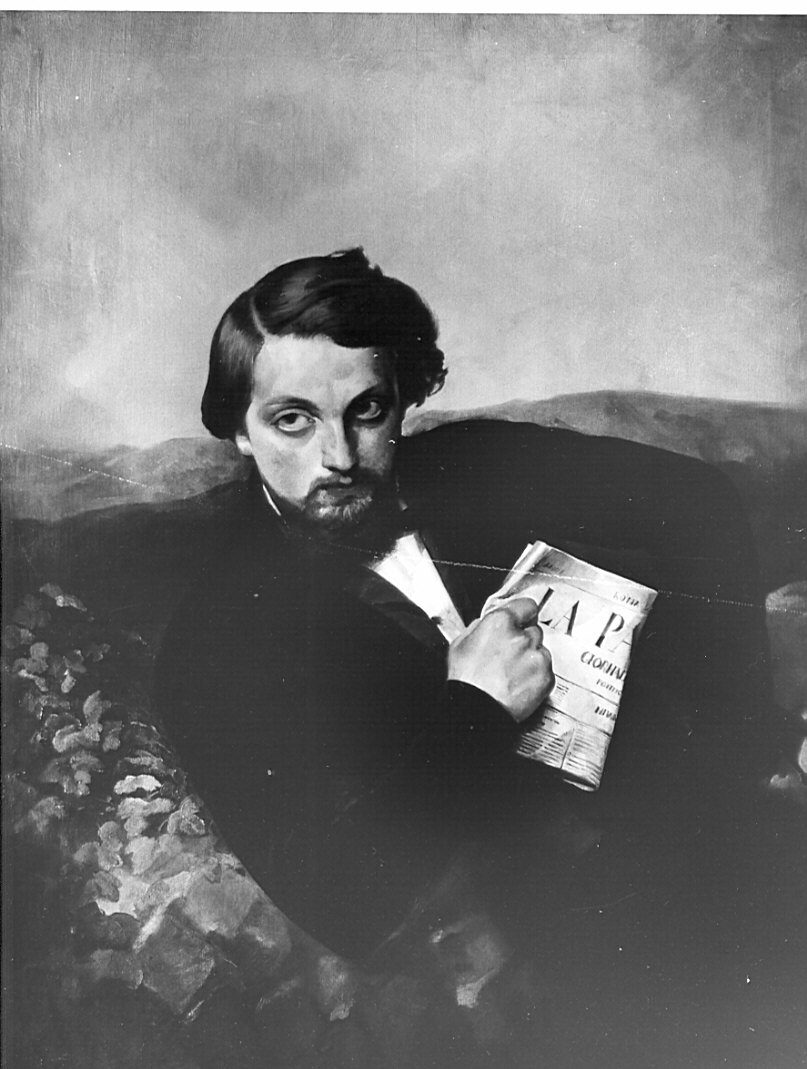 Ritratto di giovane con giornale (dipinto, opera isolata) by Sala Eliseo (second