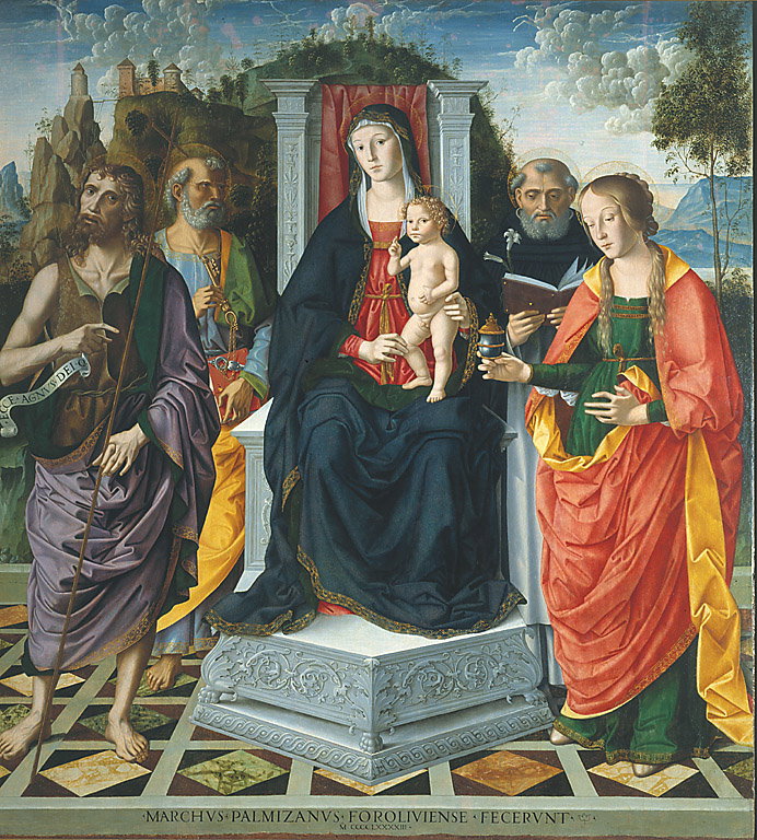 Madonna con il Bambino in trono e i Santi Giovanni Battista, Pietro, Domenico e 