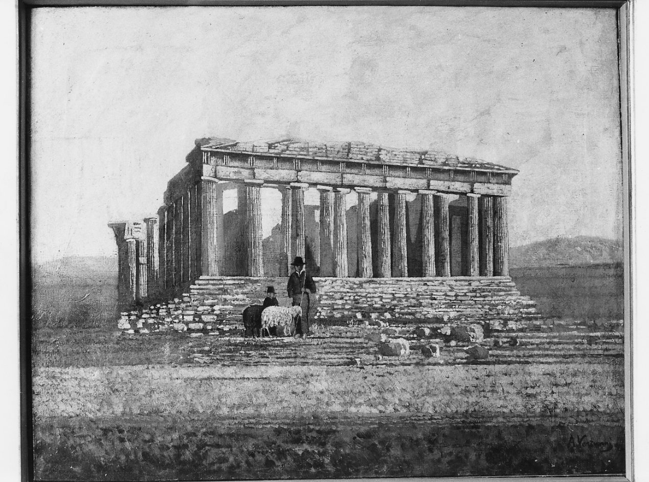 paestorelli presso le rovine di un tempio