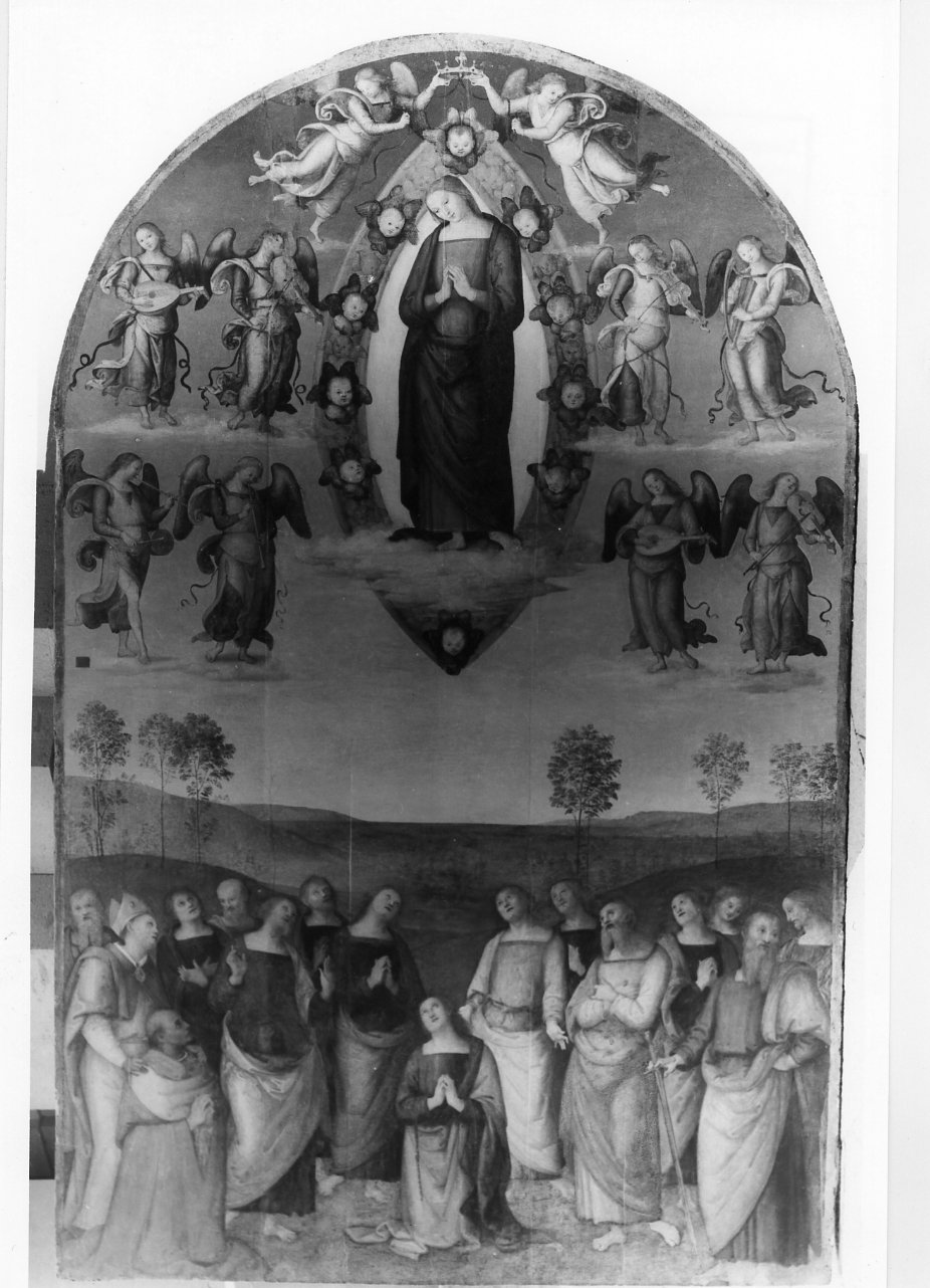 transito della Madonna con gli Apostoli e il cardinale Carafa (dipinto) di Vannu
