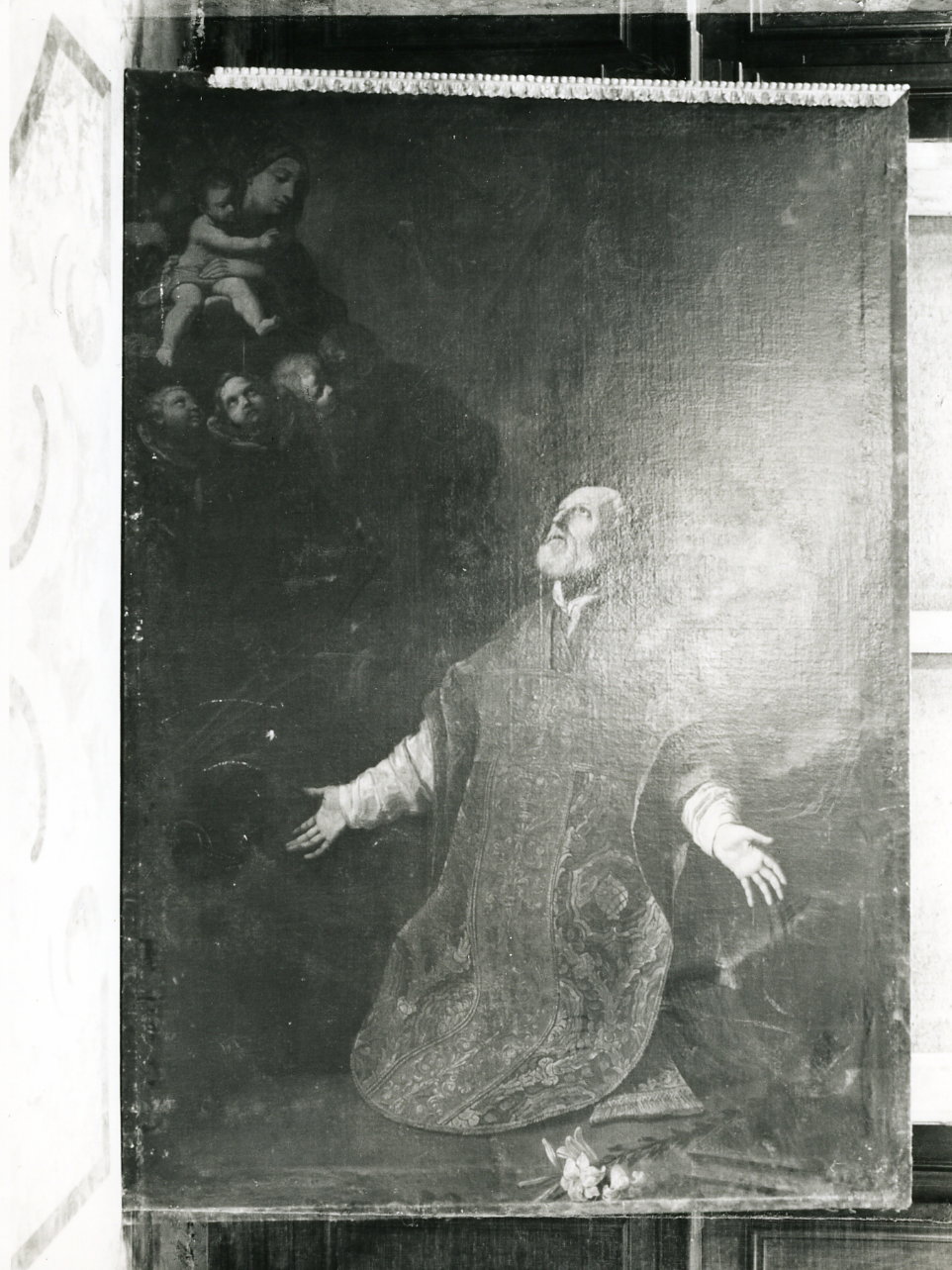 San Filippo Neri ha la visione della Madonna con Bambino (dipinto) di Salvi Giov