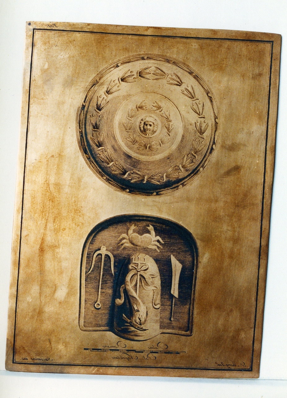 due scudi gladiatori di bronzo (matrice) by Morghen Giovanni Elia, Iacomino Marc