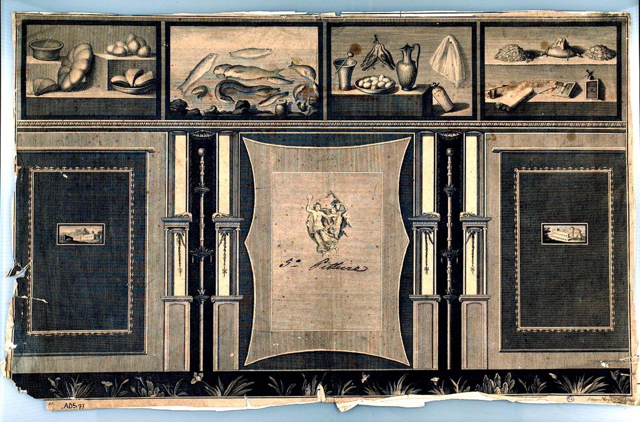 parete affrescata di una casa di pompei (incisione) by Morghen Filippo (ultimo q