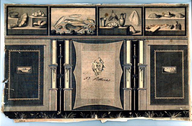 Parete affrescata di una casa di pompei (incisione) by Morghen Filippo (ultimo q 